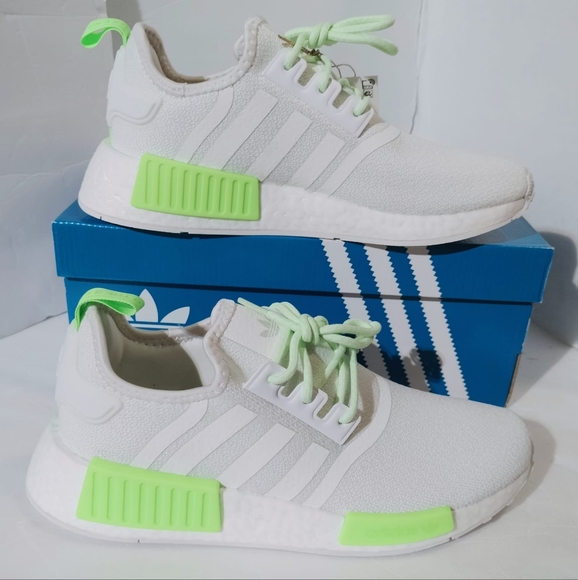 Adidas GS NMD R1Unisex, Size Youth 6Y ( Women 7.5) Color Crystal, White, Neon. - Picture 6 of 12
